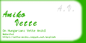 aniko vette business card